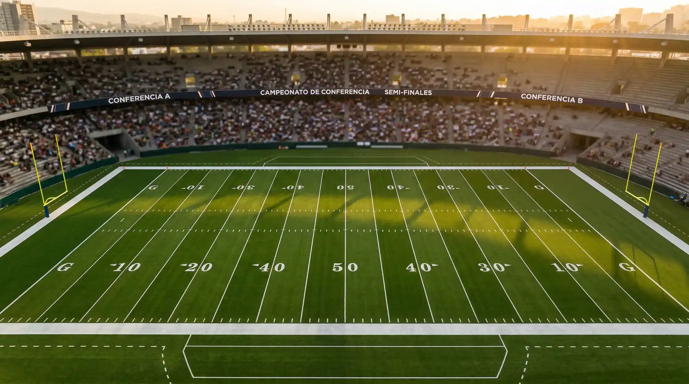 Diagrama de las conferencias AFC y NFC de la NFL con logos de divisiones